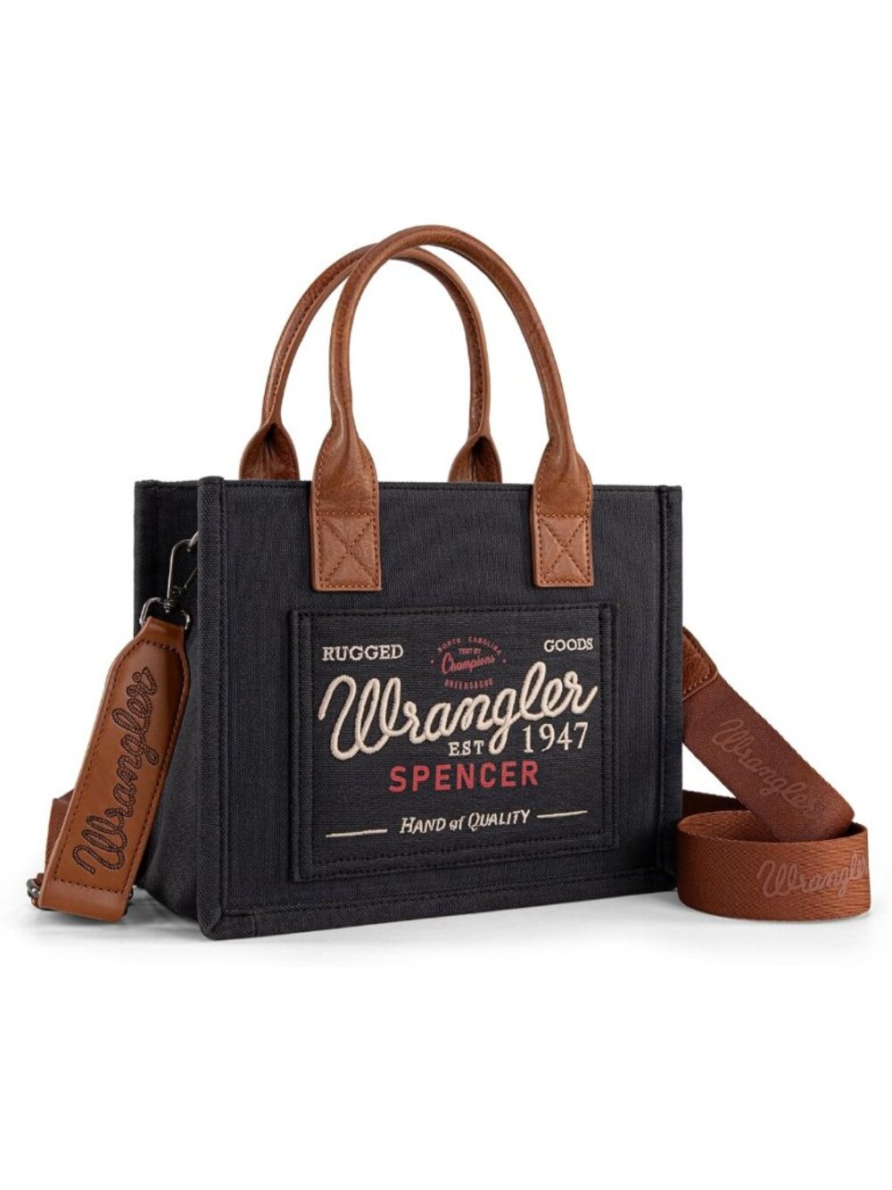 Stylish Canvas Tote Bag for Women | Wrangler-Inspired Top Handle Purse - Picture 1 of 6